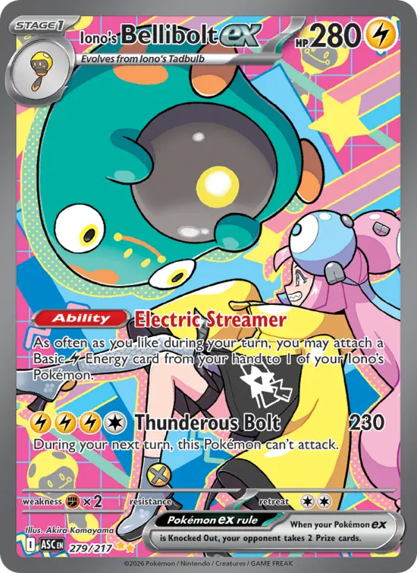 Iono's Bellibolt ex - Ascended Heroes Pokemon Card