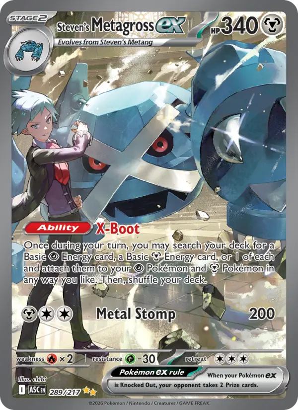 Steven's Metagross ex - Ascended Heroes Pokemon Card