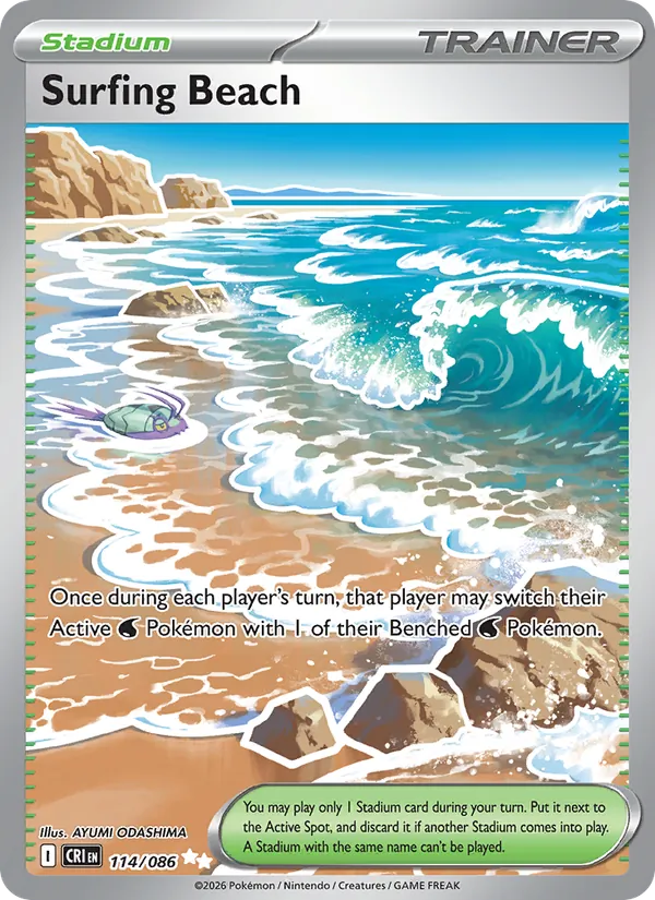 Surfing Beach - Chaos Rising Pokemon Card