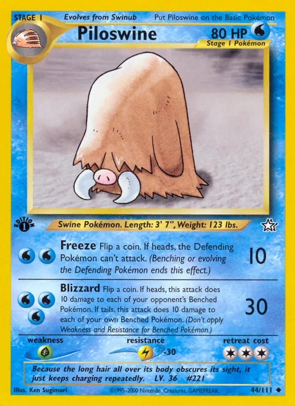 Piloswine - Neo Genesis Pokemon Card