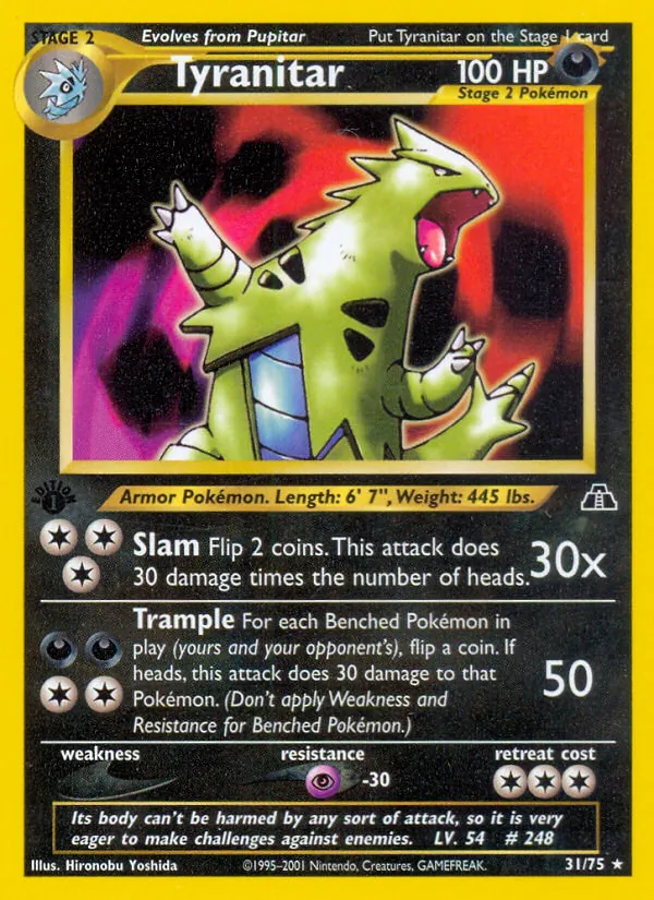 Tyranitar - Neo Discovery Pokemon Card