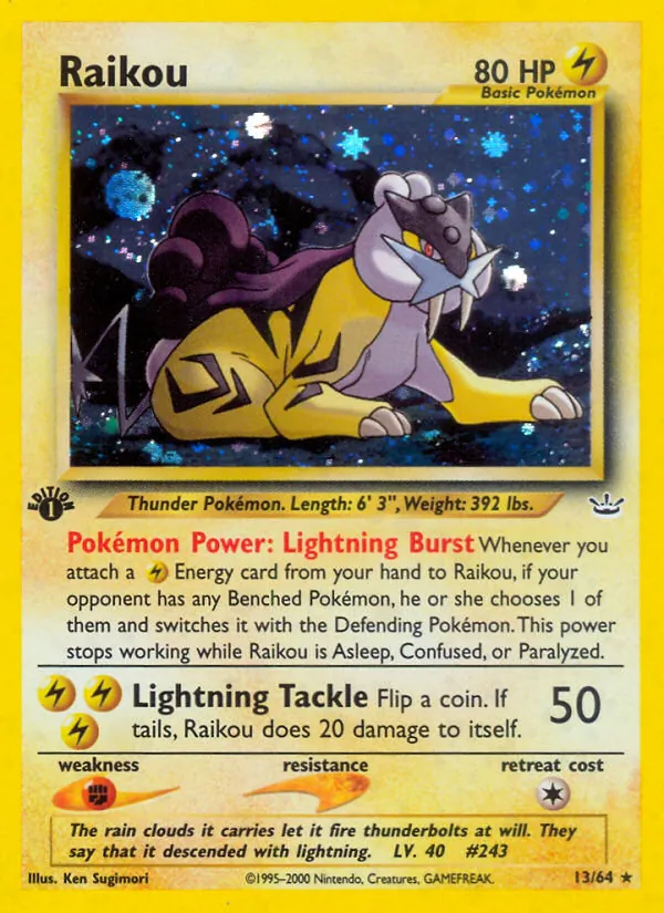 Raikou - Neo Revelation Pokemon Card