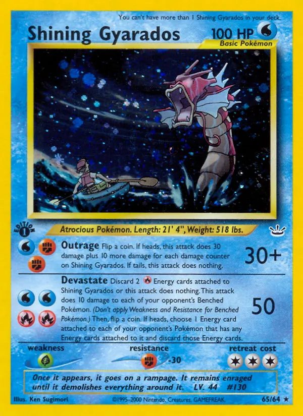 Shining Gyarados - Neo Revelation Pokemon Card