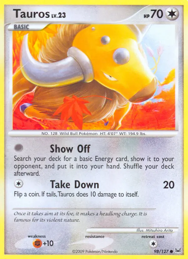 Tauros - Platinum Pokemon Card