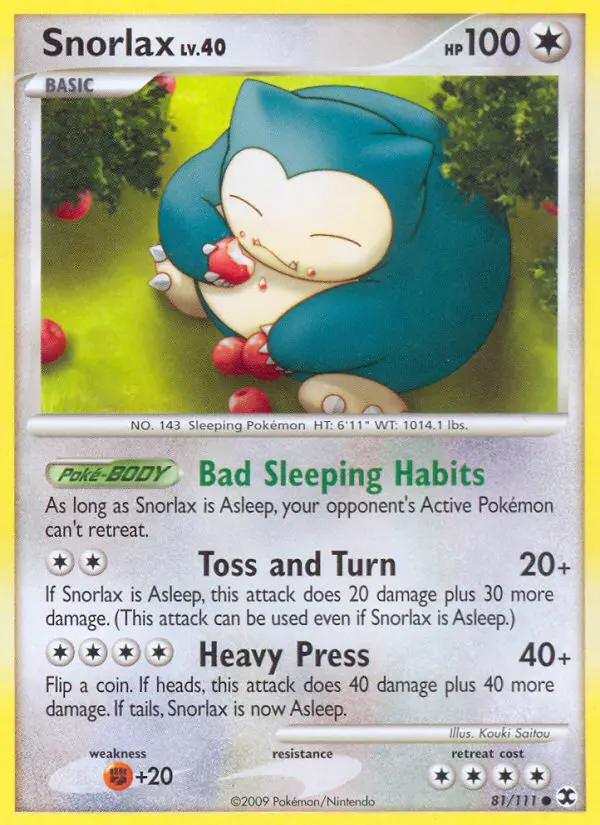 Snorlax - Rising Rivals Pokemon Card