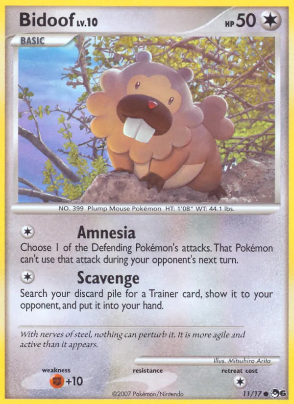 Bidoof - POP Series 6 Pokemon Card