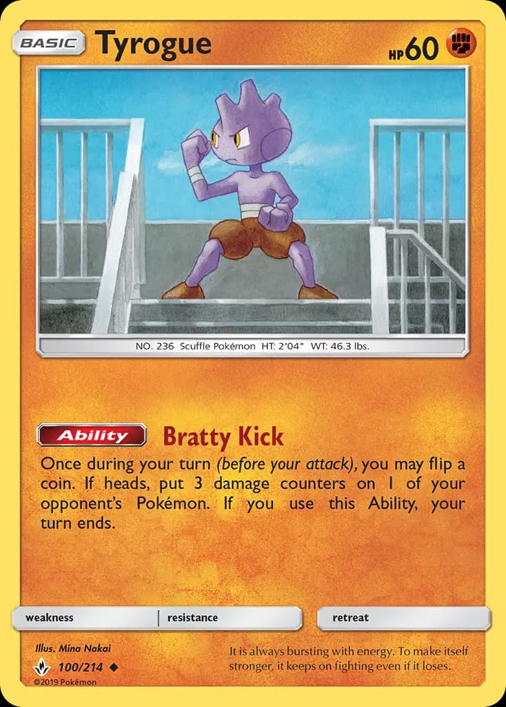 Tyrogue - Unbroken Bonds Pokemon Card