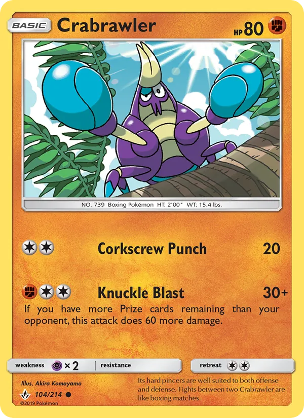 Crabrawler - Unbroken Bonds Pokemon Card