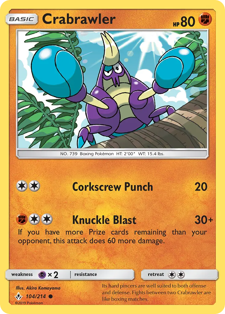 Crabrawler - Unbroken Bonds Pokemon Card