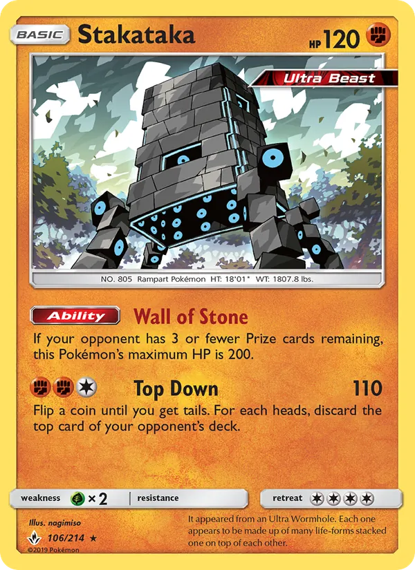 Stakataka - Unbroken Bonds Pokemon Card
