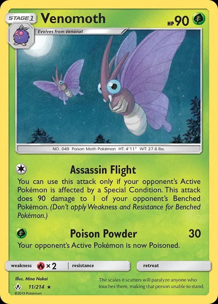 Venomoth - Unbroken Bonds Pokemon Card