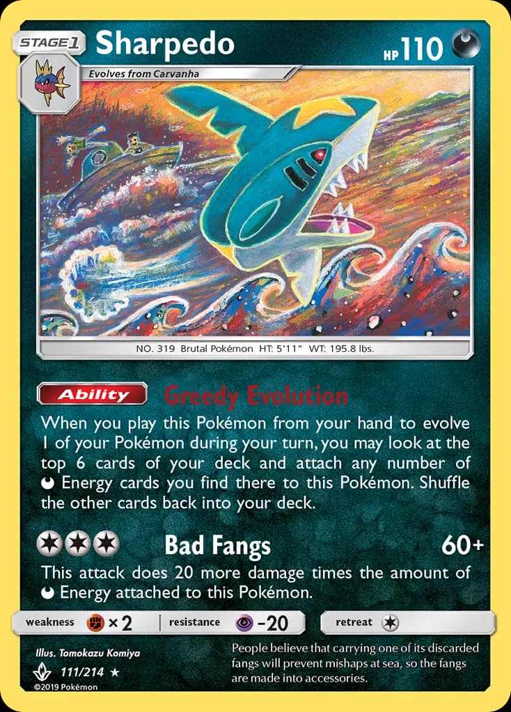 Sharpedo - Unbroken Bonds Pokemon Card