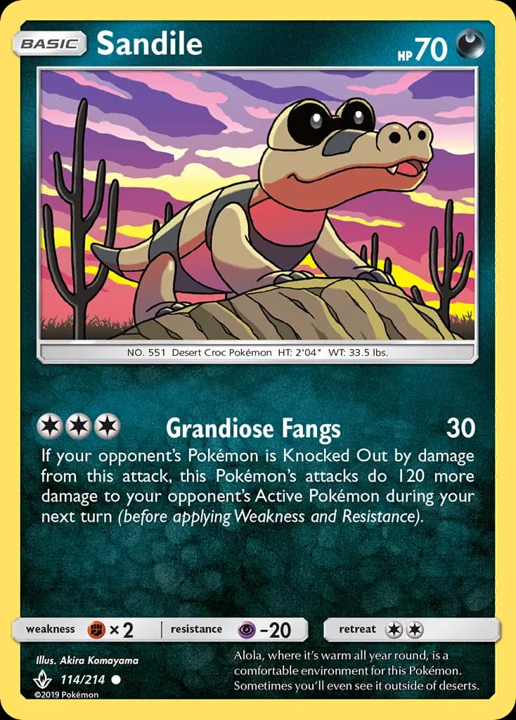 Sandile - Unbroken Bonds Pokemon Card