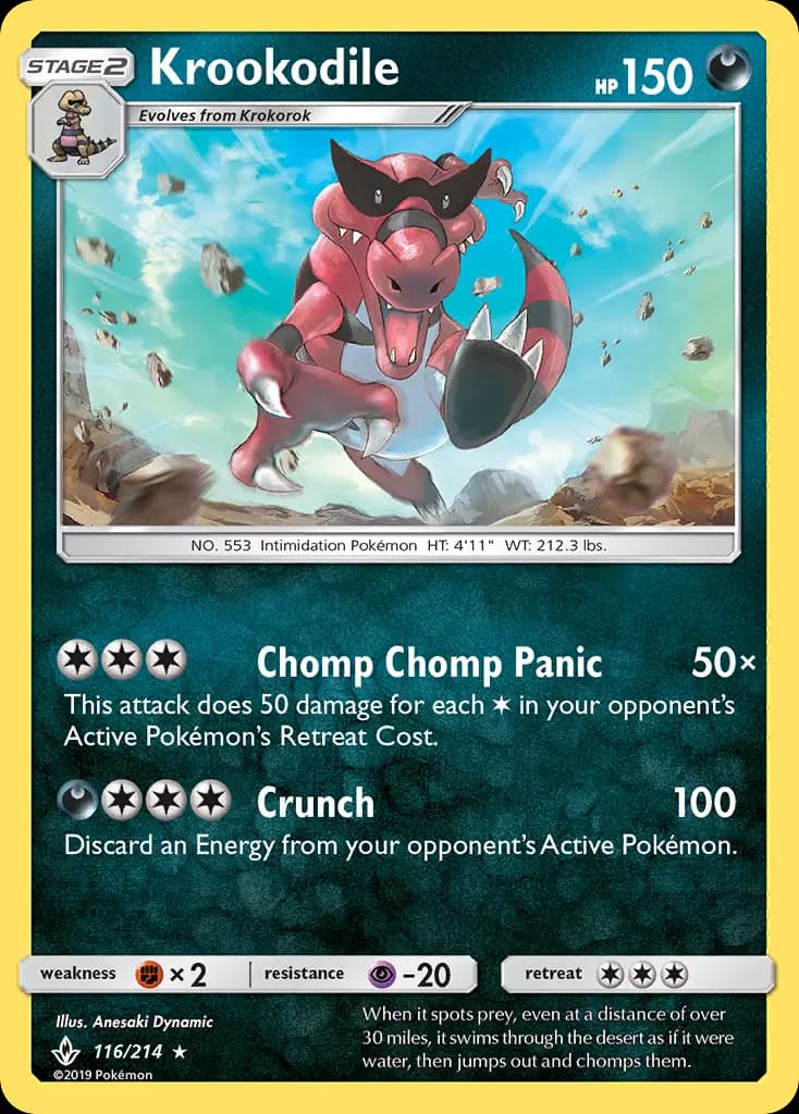 Krookodile - Unbroken Bonds Pokemon Card