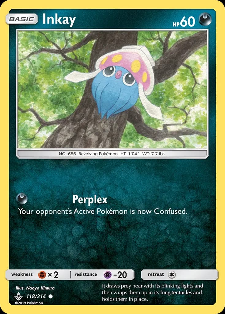 Inkay - Unbroken Bonds Pokemon Card