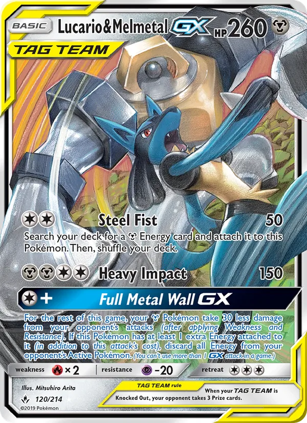 Lucario & Melmetal GX - Unbroken Bonds Pokemon Card
