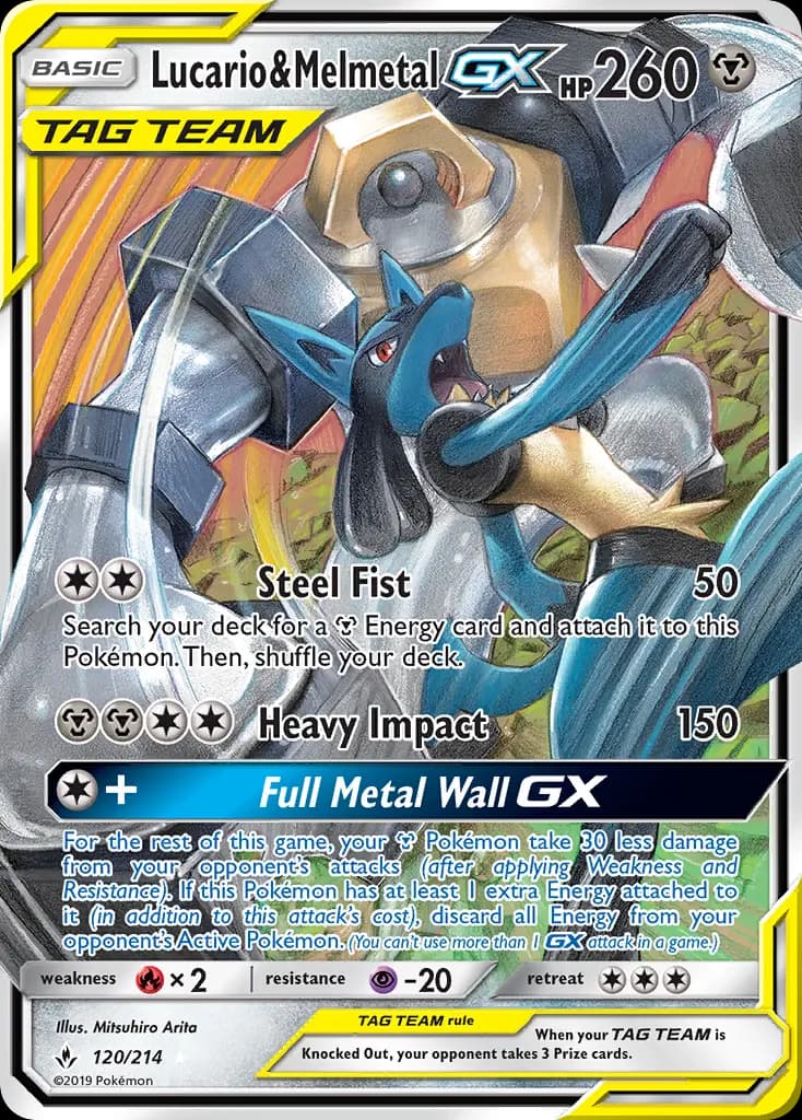Lucario & Melmetal GX - Unbroken Bonds Pokemon Card