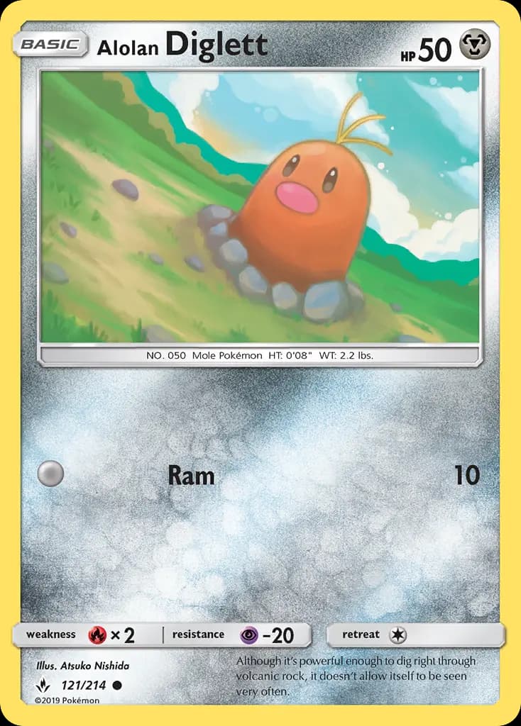 Alolan Diglett - Unbroken Bonds Pokemon Card