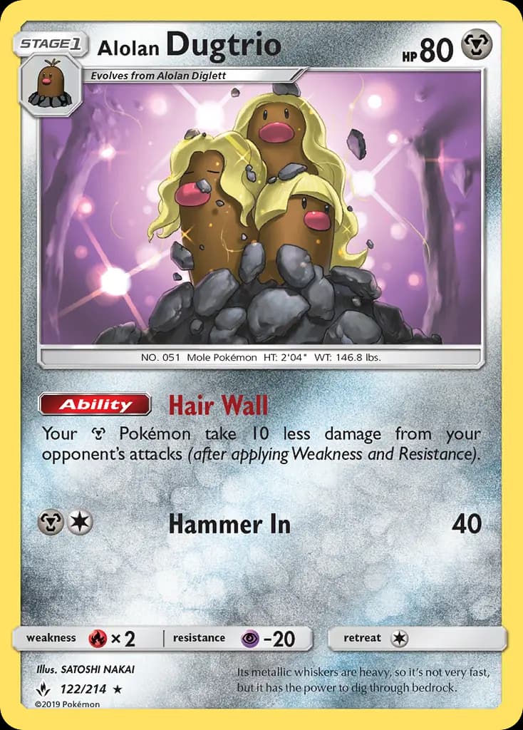 Alolan Dugtrio - Unbroken Bonds Pokemon Card