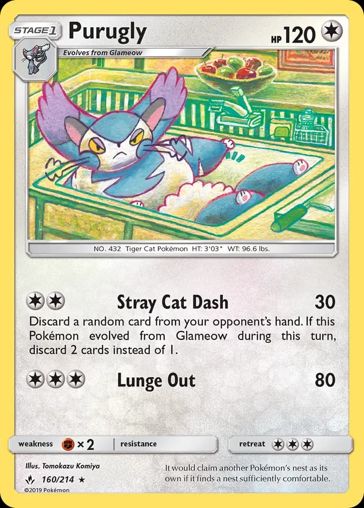 Purugly - Unbroken Bonds Pokemon Card