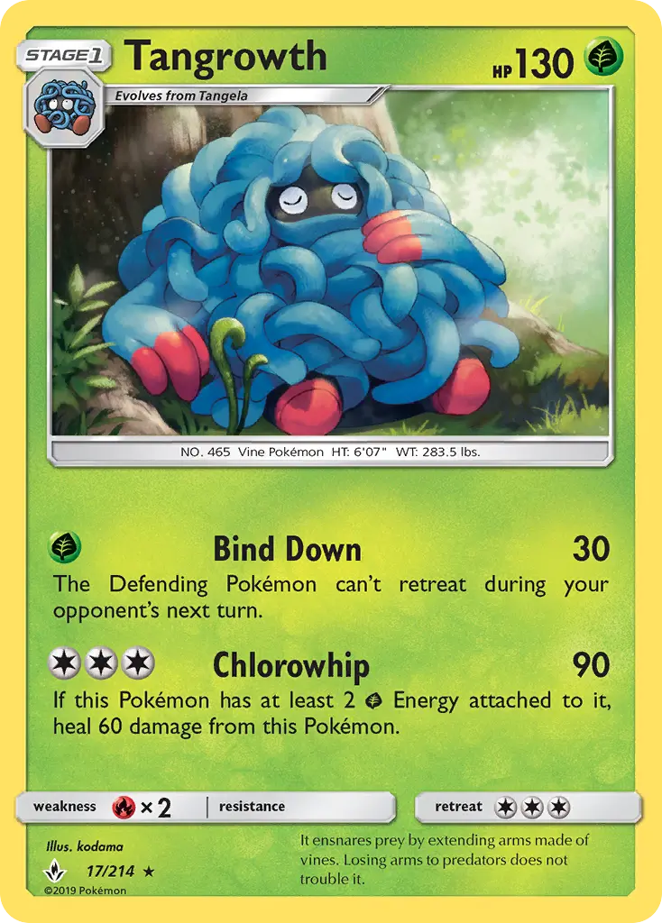 Tangrowth - Unbroken Bonds Pokemon Card