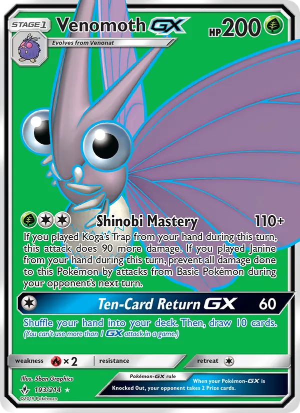 Venomoth GX - Unbroken Bonds Pokemon Card