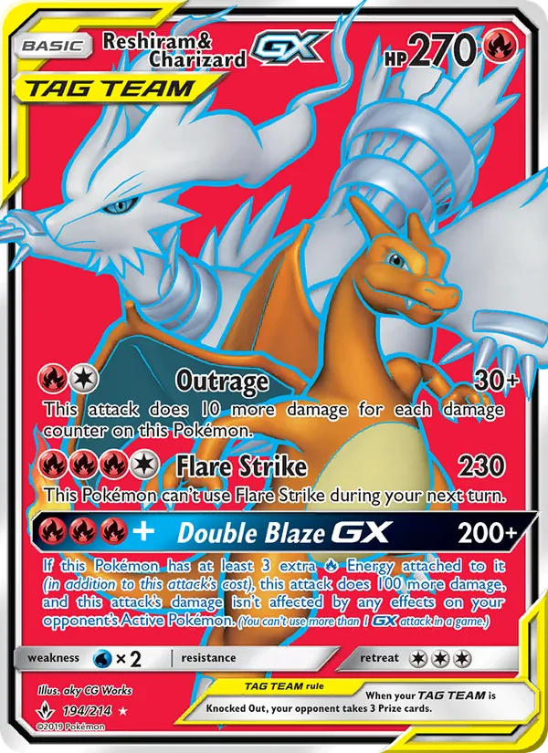 Reshiram & Charizard GX - Unbroken Bonds Pokemon Card