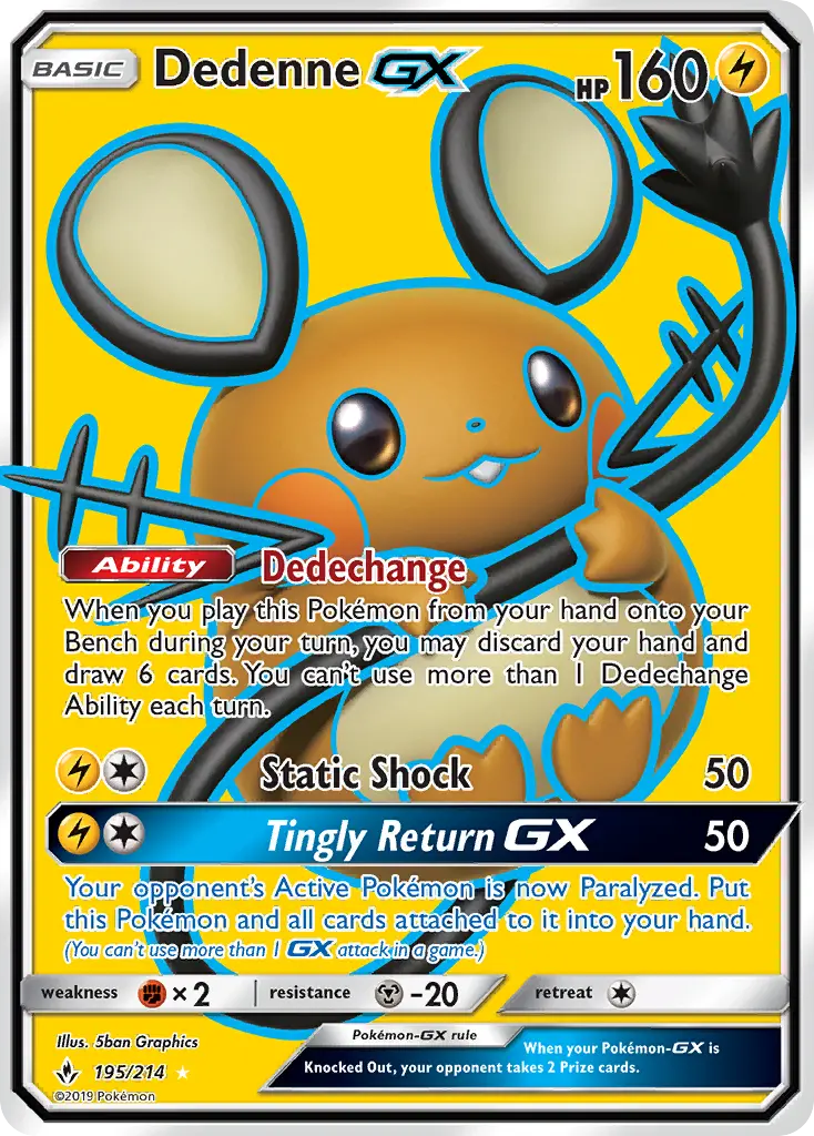 Dedenne GX - Unbroken Bonds Pokemon Card