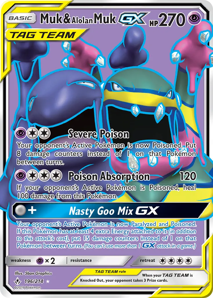 Muk & Alolan Muk GX - Unbroken Bonds Pokemon Card