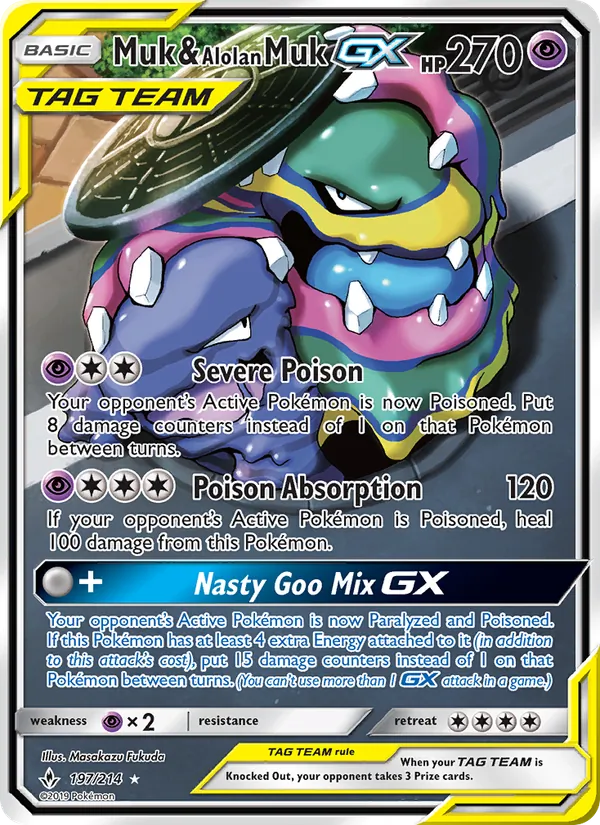 Muk & Alolan Muk GX - Unbroken Bonds Pokemon Card