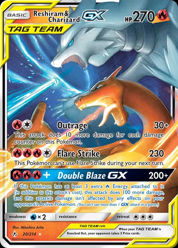 Reshiram & Charizard GX - Unbroken Bonds Pokemon Card