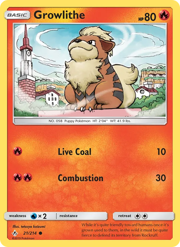 Growlithe - Unbroken Bonds Pokemon Card