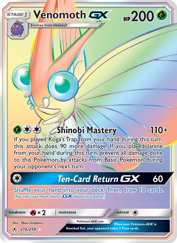 Venomoth GX - Unbroken Bonds Pokemon Card