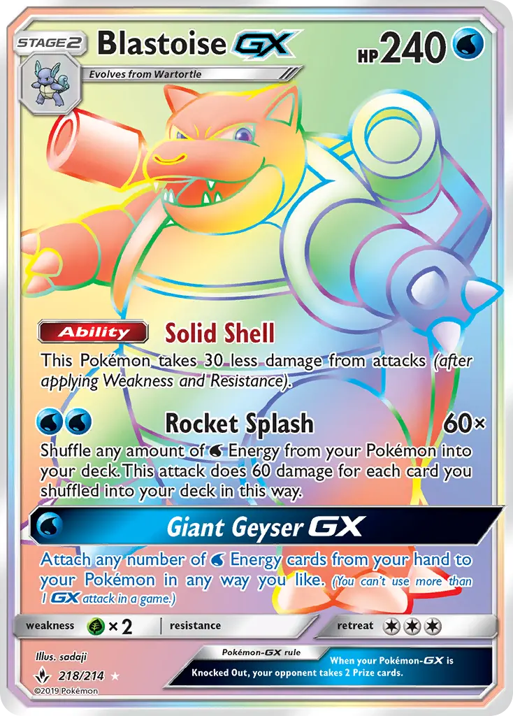 Blastoise GX - Unbroken Bonds Pokemon Card