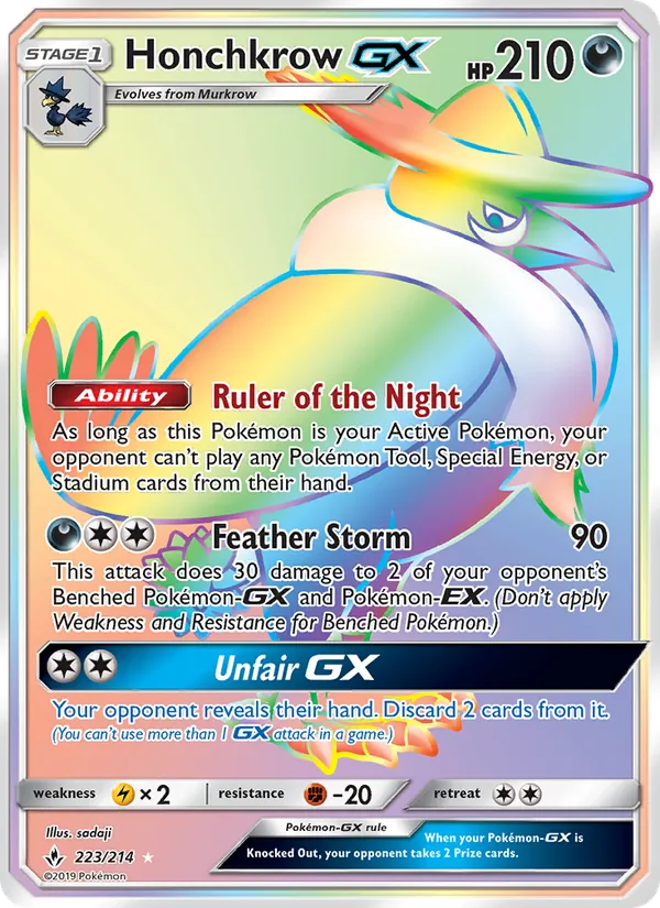 Honchkrow GX - Unbroken Bonds Pokemon Card