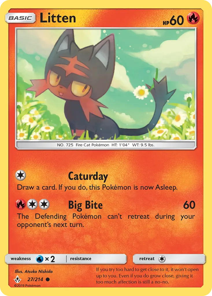 Litten - Unbroken Bonds Pokemon Card