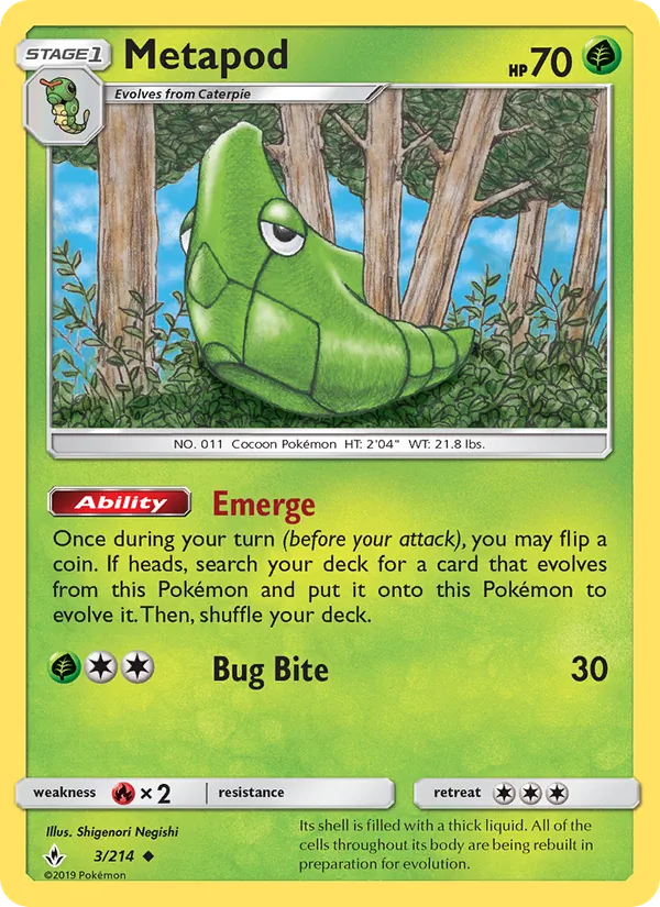 Metapod - Unbroken Bonds Pokemon Card