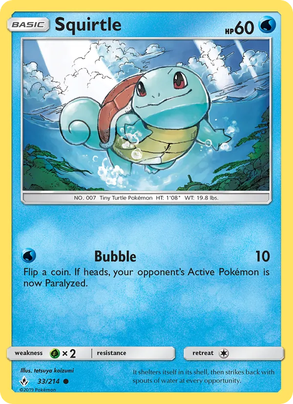 Squirtle - Unbroken Bonds Pokemon Card