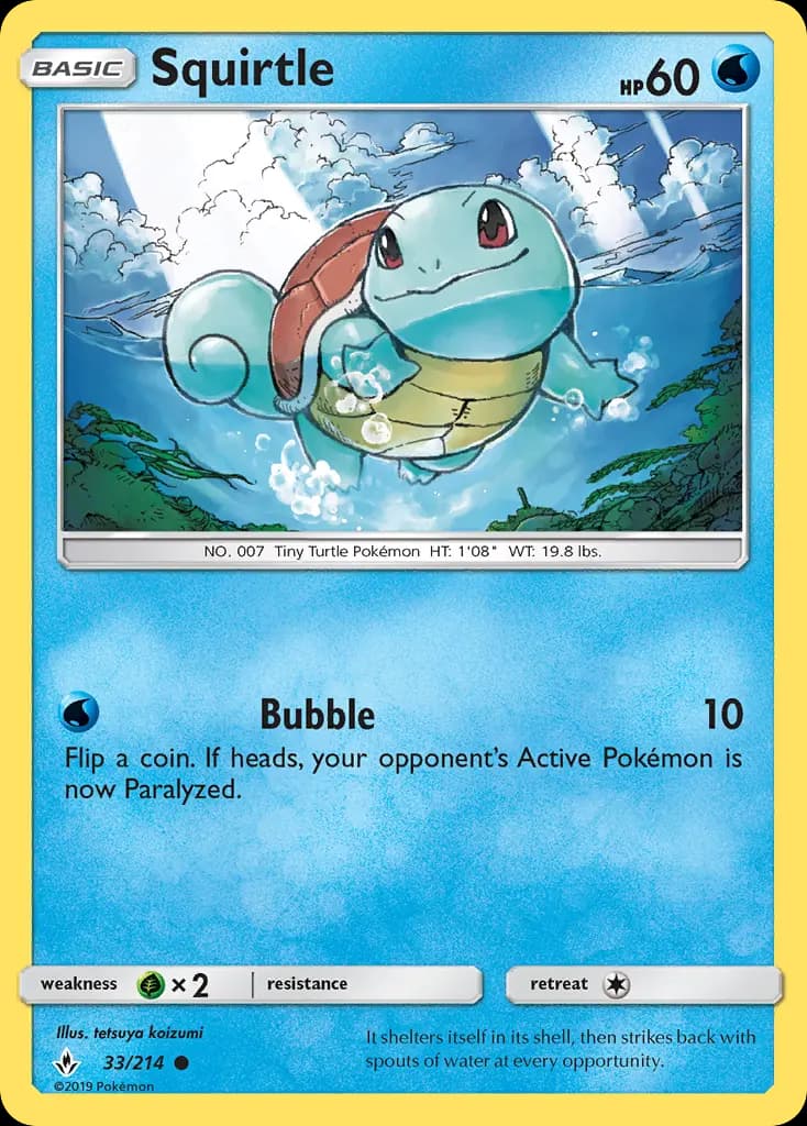 Squirtle - Unbroken Bonds Pokemon Card