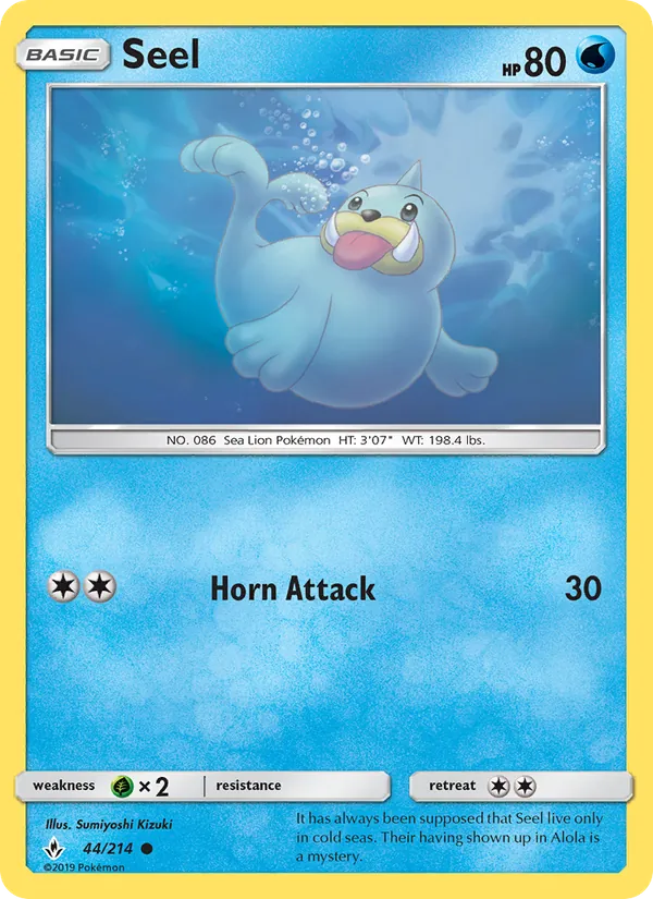 Seel - Unbroken Bonds Pokemon Card