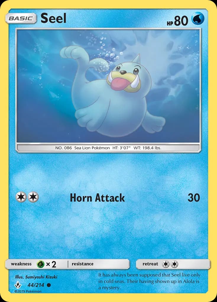 Seel - Unbroken Bonds Pokemon Card
