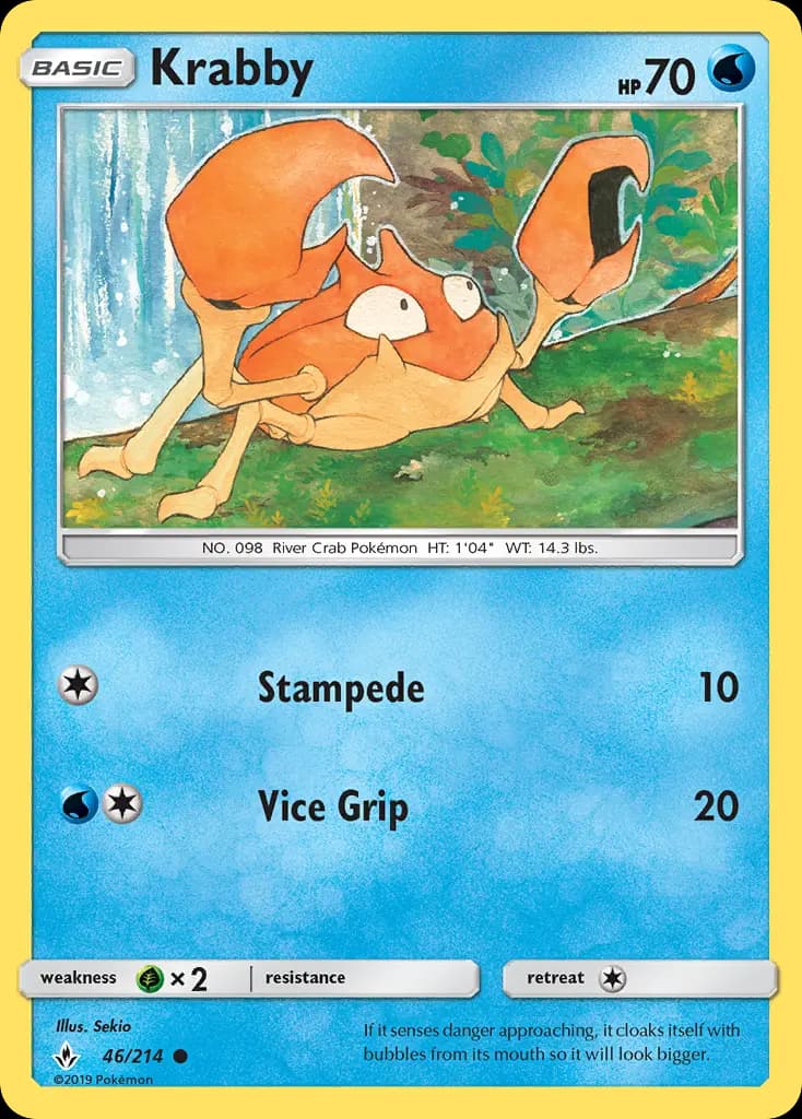 Krabby - Unbroken Bonds Pokemon Card
