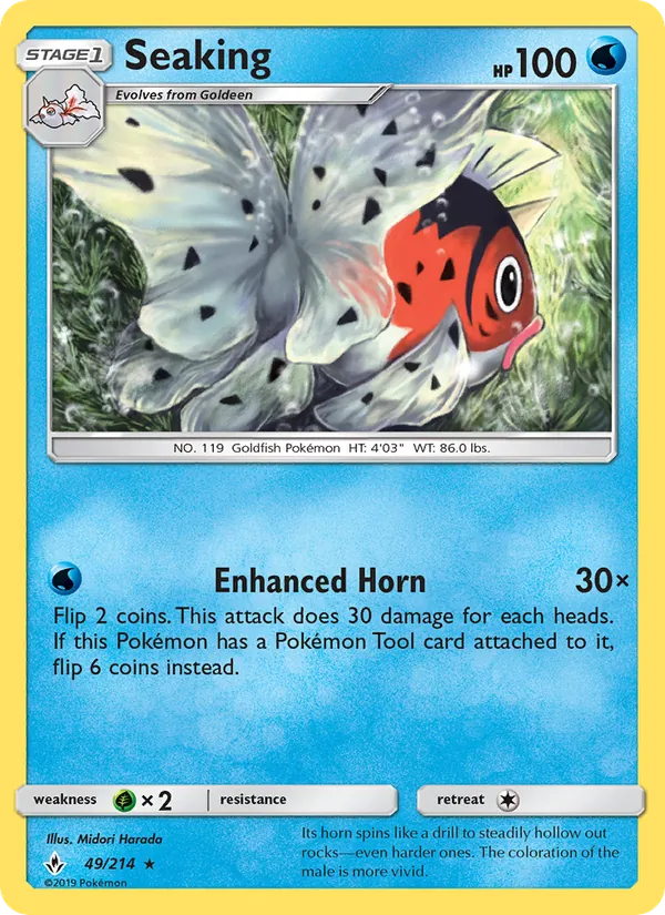 Seaking - Unbroken Bonds Pokemon Card