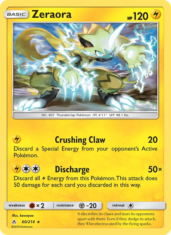 Zeraora - Unbroken Bonds Pokemon Card