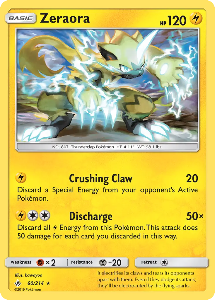 Zeraora - Unbroken Bonds Pokemon Card