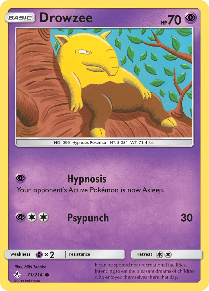 Drowzee - Unbroken Bonds Pokemon Card