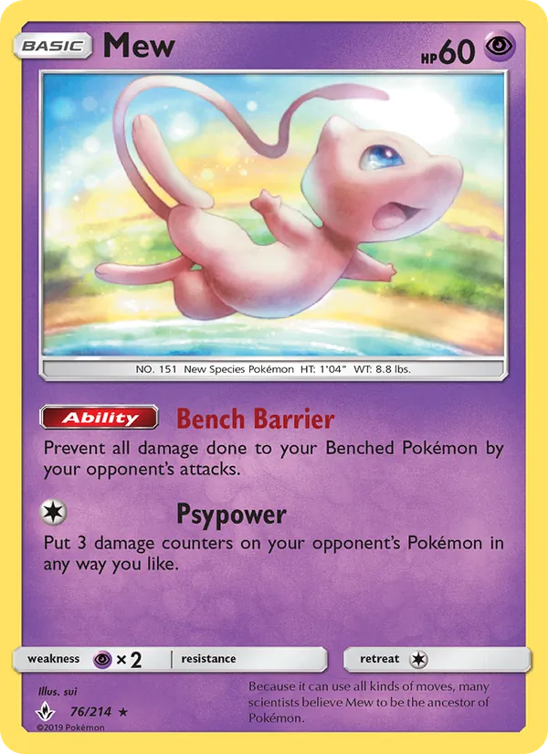 Mew - Unbroken Bonds Pokemon Card