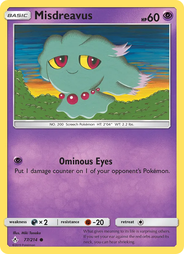 Misdreavus - Unbroken Bonds Pokemon Card