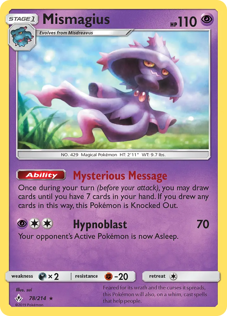 Mismagius - Unbroken Bonds Pokemon Card
