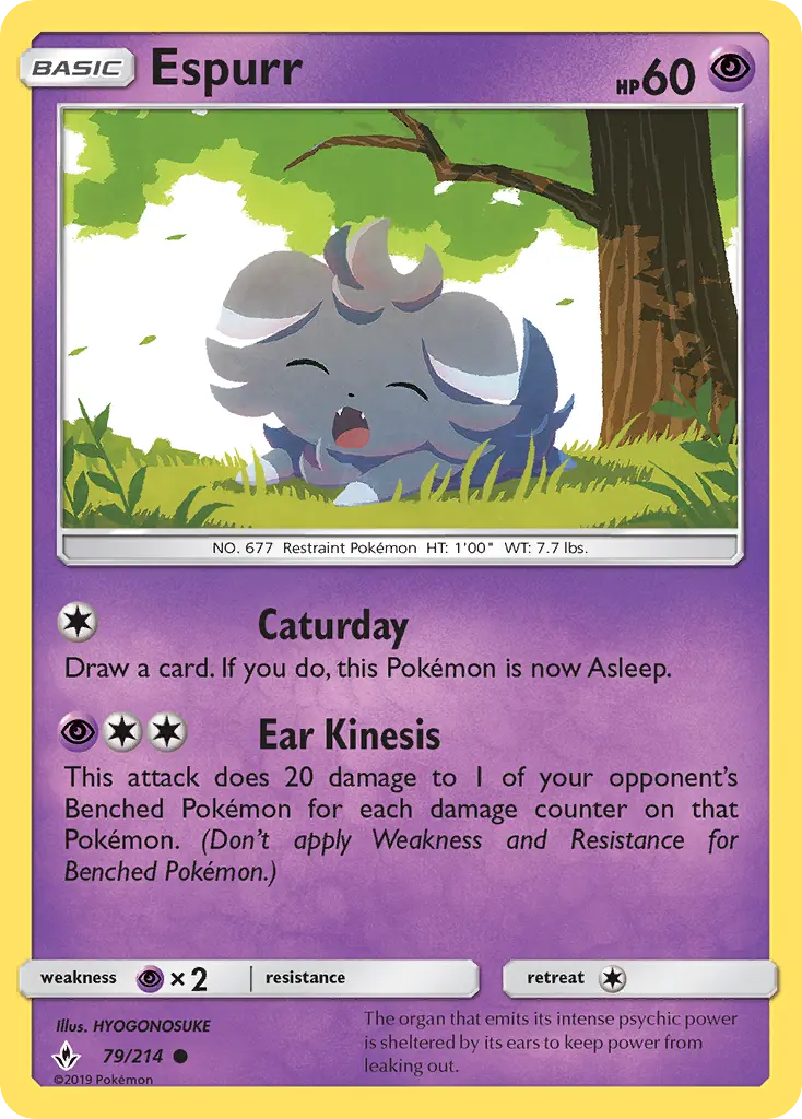 Espurr - Unbroken Bonds Pokemon Card
